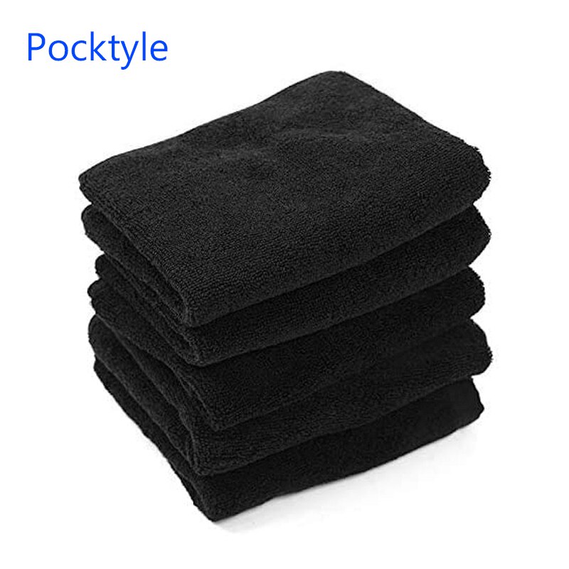Pocktyle 5 Stks/pak Zwarte Kleur Zachte Katoenen Handdoeken Voor Volwassen 34x75cm