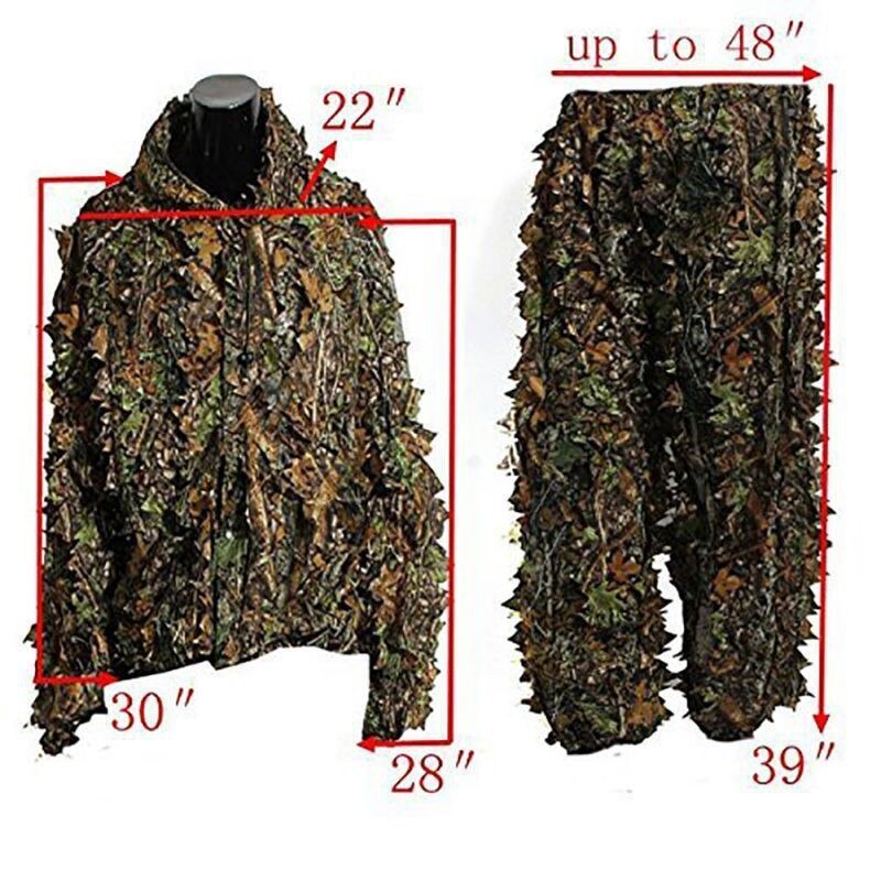 Jagd Anzug 3D Camo bionisch Blatt Tarnung Dschungel Wald Vogelbeobachtung Poncho Manteau Jagd Kleidung Langlebig