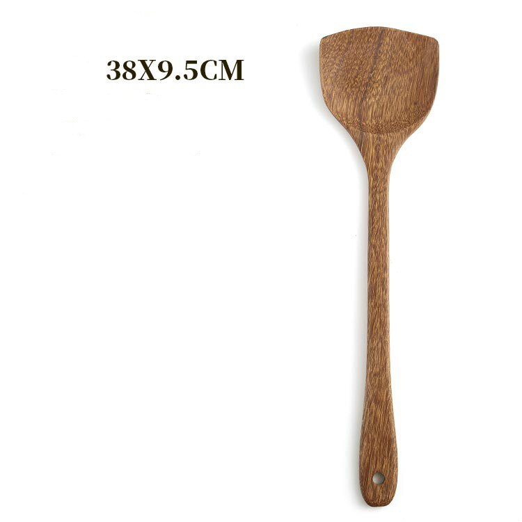 Wood Kitchenware Nonstick Wing Wood Cookware Set shovel Colander Spatula Spoon Cooking Set Kitchen Utensil: Burgundy