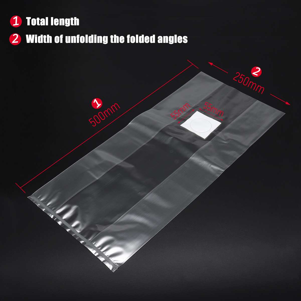 50Pcs 250x500x0.06mm PVC Paddestoel Grow Bag Substraat Hoge temp Pre Afsluitbare