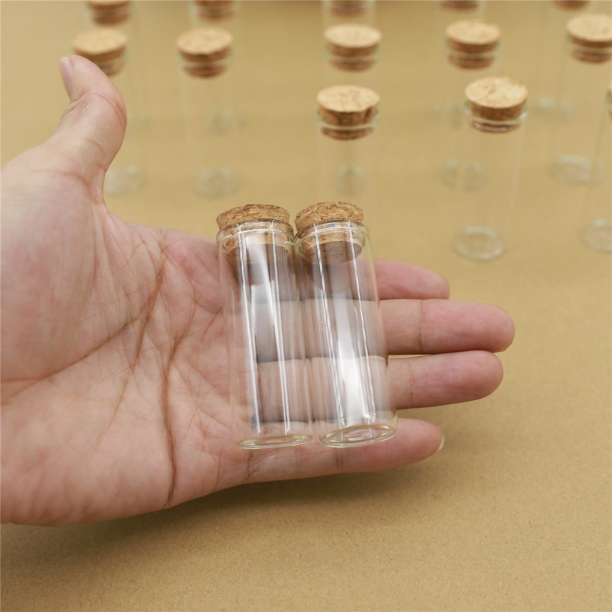 50pcs 12ml 22*60mm Mini Glass Cork Bottles Test Tube Stopper Spice Bottles Container Small DIY Jars Vials Tiny Bottle glass