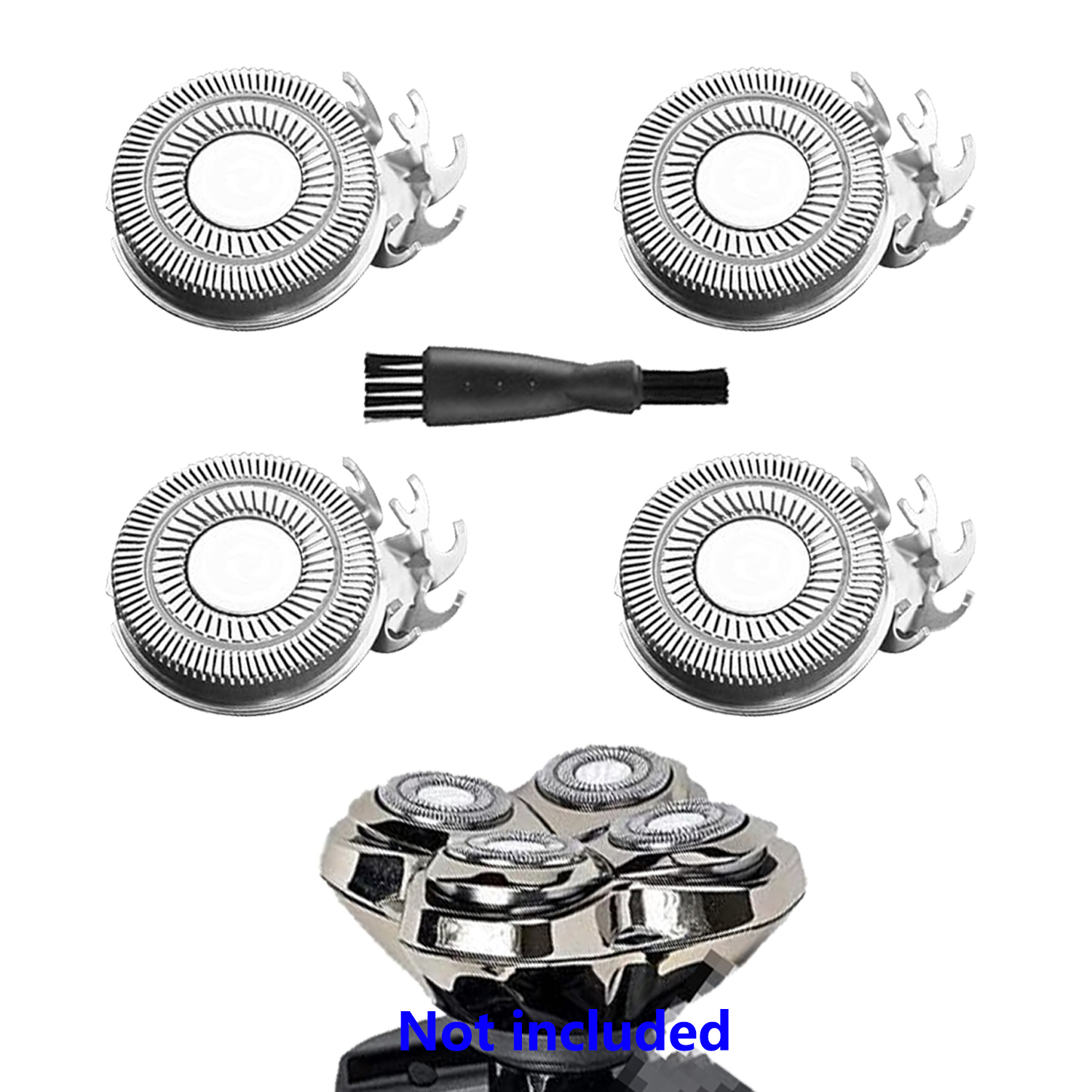 Head Shaver replacement Blades for SKULL SHAVER Pitbull Carver PRO 4 Head Electric Razor Replacement head: Silver