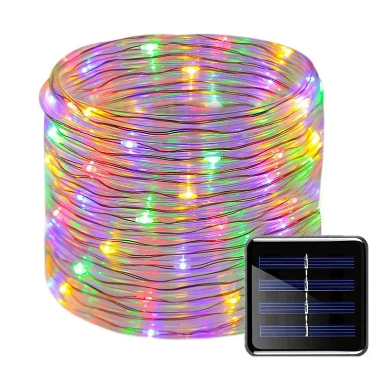 Solar Rope Lights Waterproof LED Light Rope Solar String Lights Outdoor for Patio Pool Landscape Christmas Tree Decorations: ROSE / 0-5W