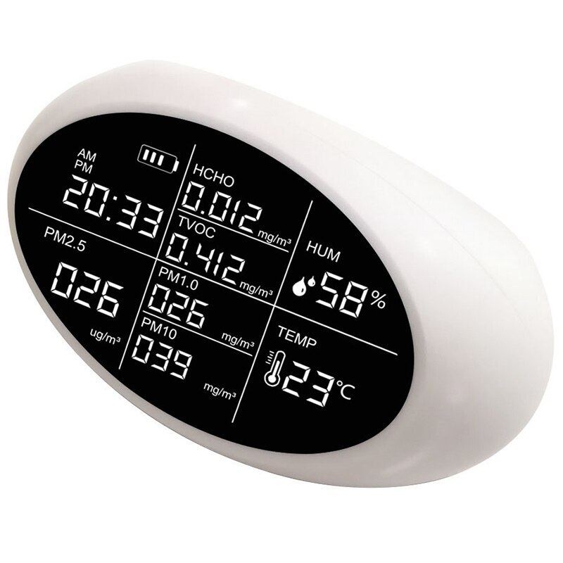 Formaldehyde Detector Air Monitor Indoor Air Monitor for Humidity,Temperature,PM2.5/PM10 HCHO TVOC