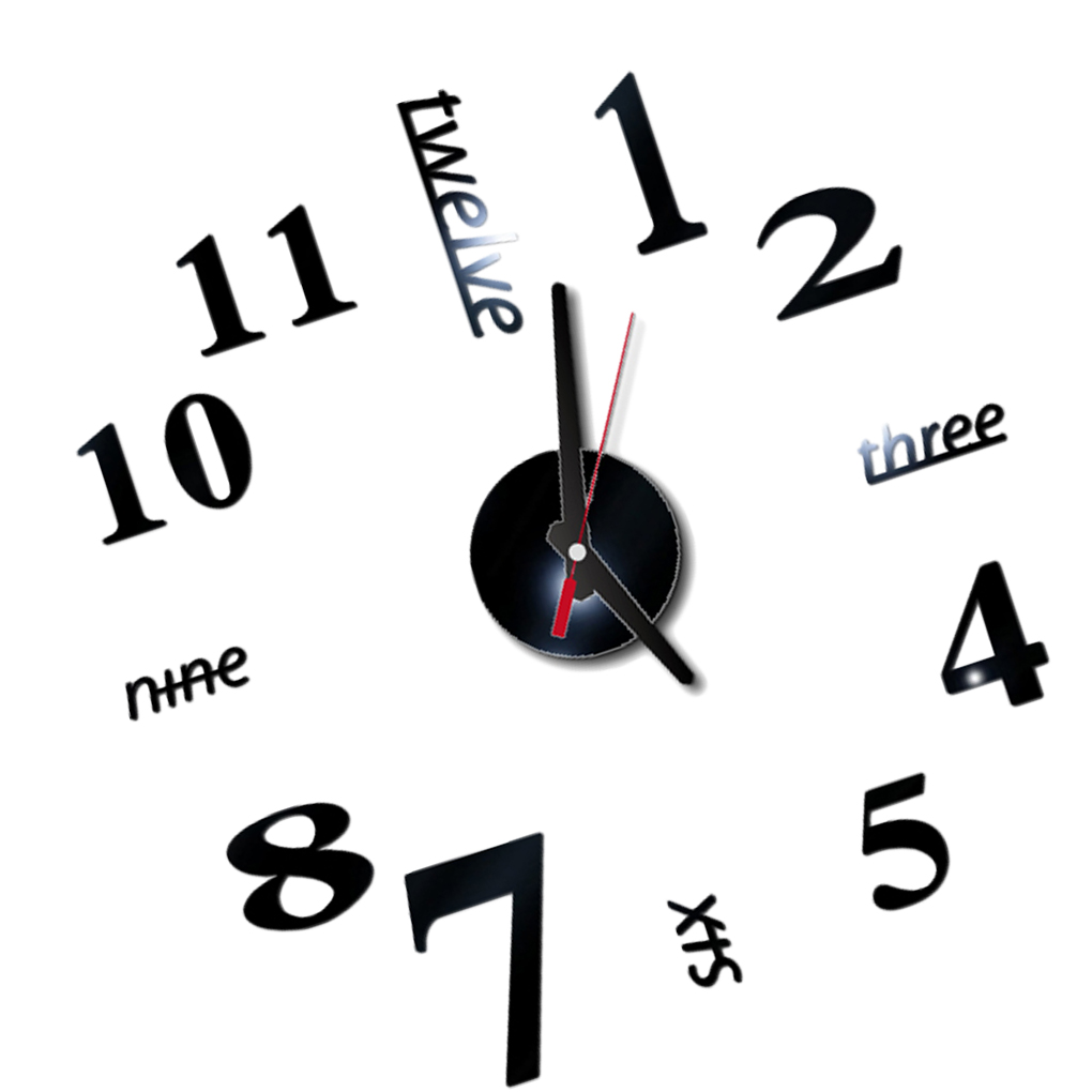 3D Wall Clock Mirror Wall Stickers Removable Self-Adhesive Art Decal Wall Clocks Home Decor