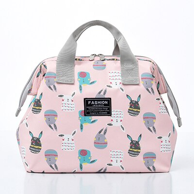 Sac fourre-tout à couches pour bébé avec sac à biberon et tapis à langer pour maman, sacs à main de voyage, organisateurs de poussette, sacs à bandoulière à couches: Pink Rabbit