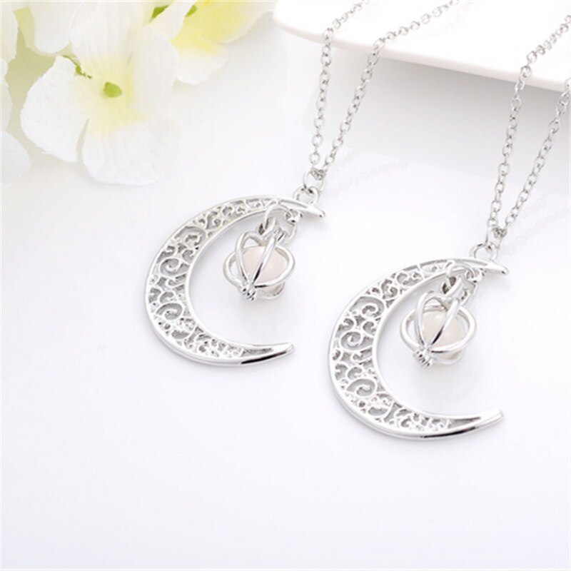 Joulu hehku kaulakoru cresent moon kaulakoru koruja valoisa roikkuu riipus hohtava pimeässä syntymäpäiväjuhliin