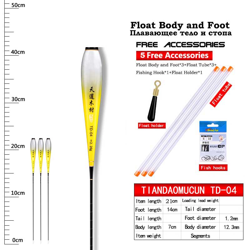 3 uds Nano flotador luminoso cuerpo flotador pie + 3 uds tubos + 1 ganchos de bolsa + 1 flotador cuerpo de boya sin cola No batería CR425 aparejos de pesca: Naranja