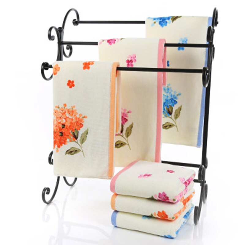 Märke bomull jacquard handduk absorberande snabbtorkande strandhandduk badhandduk stor blomma figur par tvätthandduk 2 set