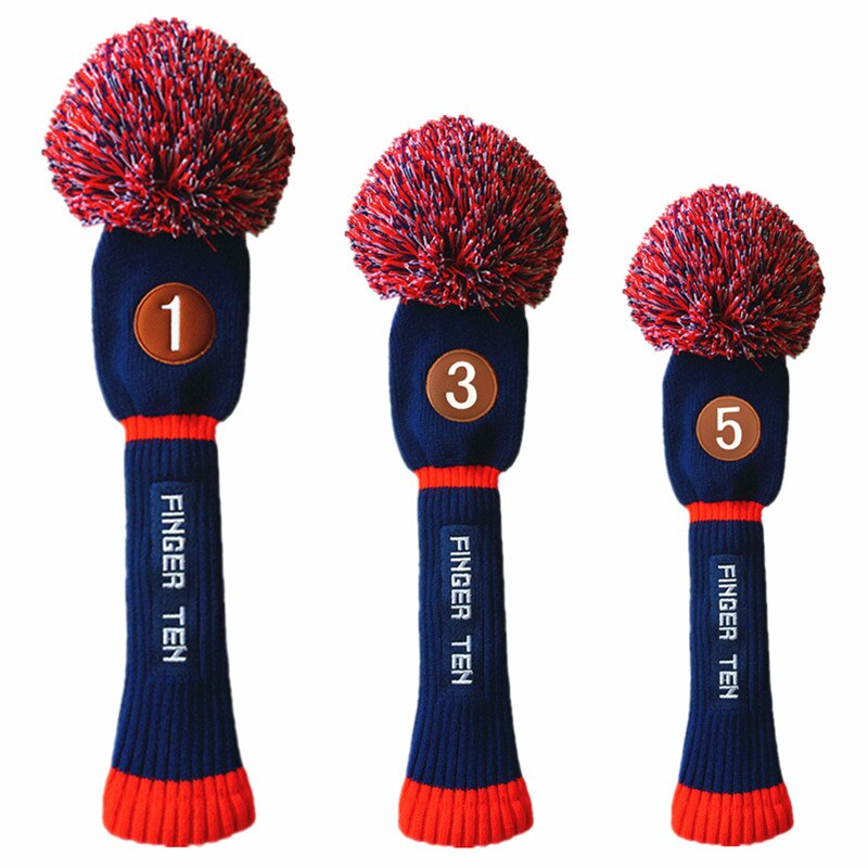 Golf Driver Headcover Pom Pom 1 Pc #5 Hybrid Wool Knitted 4 Colors Iron Golf Club Headcovers Wooly Wood Putter Set