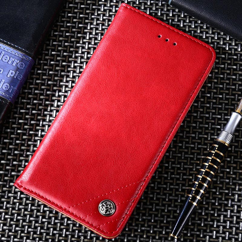 for Xiaomi Pocophone F1 case Luxury Leather Flip cover Stand Card Slot Cases for xiaomi pocophone F1 Without magnets funda coque: red