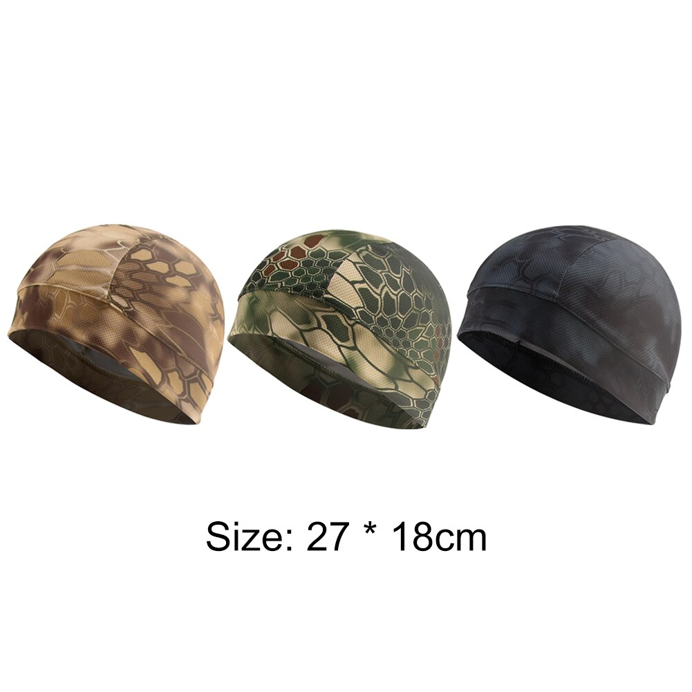 Mountain Bike Helmet Liner Hats Bicycle Durable Spandex Python Pattern Windproof Headwear Skiing Sports Cycling Equipment Hat