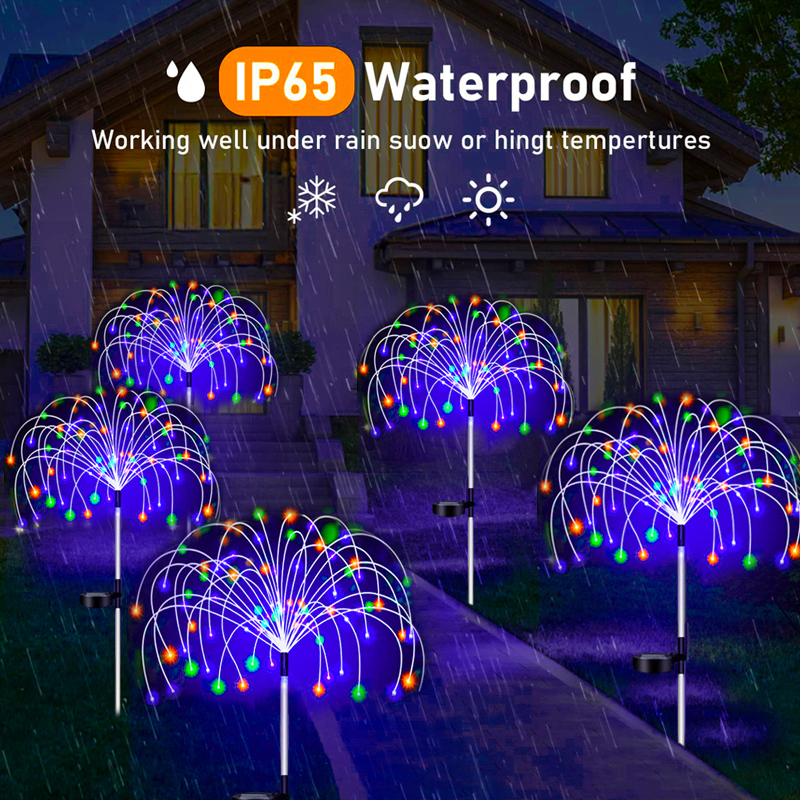 Led Solar Vuurwerk Lamp Buiten Tuin Decor Pad Kerstverlichting Waterdichte Kerst Tuin Balkon Patio Gazon Zonne-Energie Licht