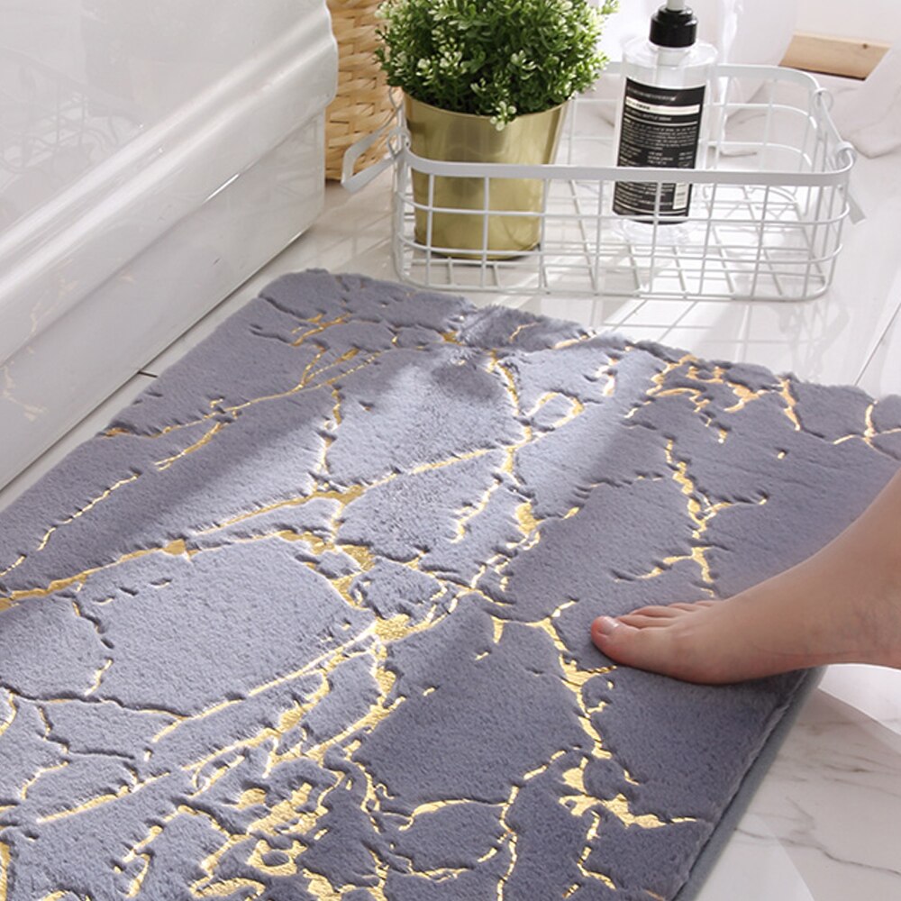 Non-Slip Bath Mats Super Absorbent Shower Bathroom Carpets Soft Toilet Floor Faux Rabbit Hair Rugs For Home Decor 40x60cm 4 Size