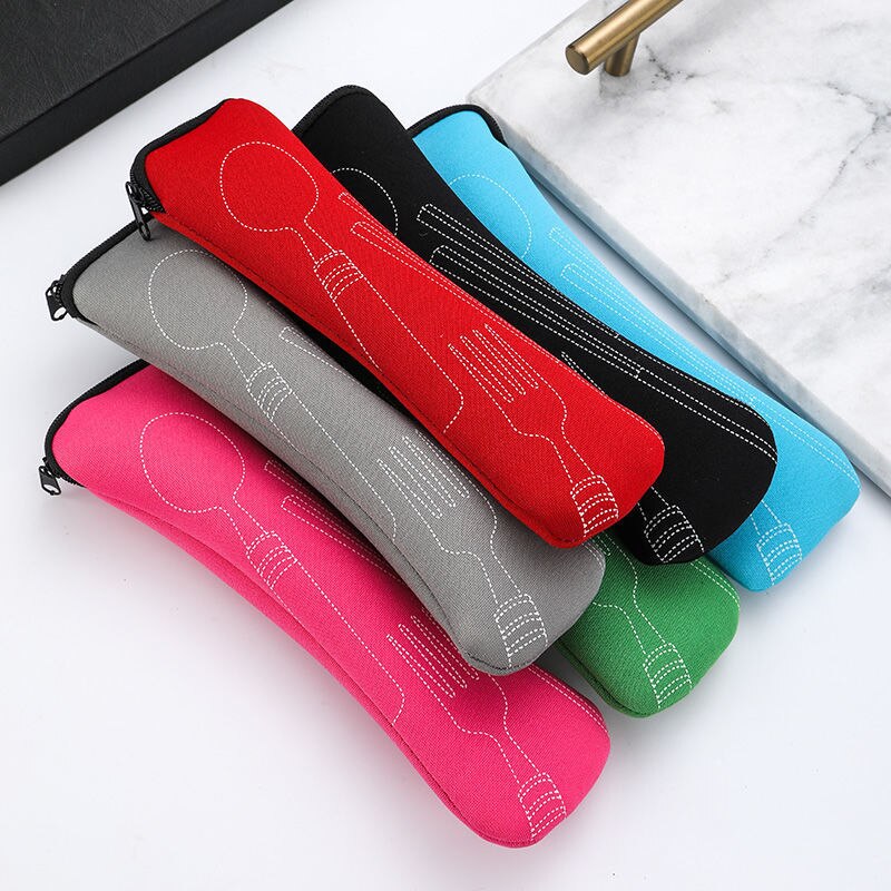 Portable Tableware Bag Cutlery Bag Dinner Set Travel Packaging Storage Box Dinnerware Picnic Fork Spoon Bag Tableware with Bag