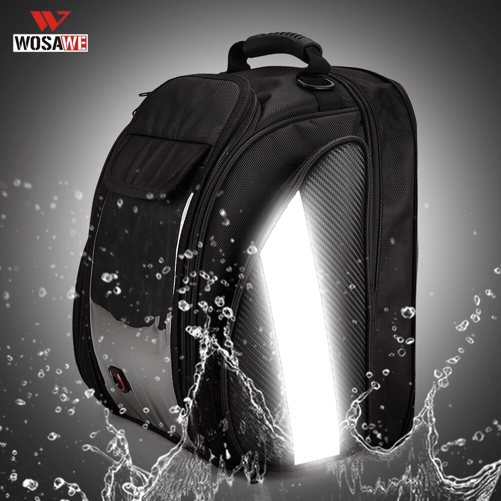 Wosawe Waterdichte Motorcycle Tank Tas Grote Scherm Tastbaar Hoge Capaciteit Reflecterende Multifunctionele Magnetische Tas Reisbagage