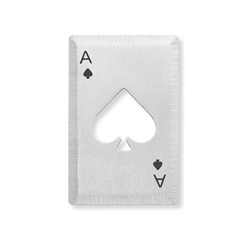 Stainless steel playing card-shaped bottle opener spades A soda beer bottle opener bar tools stainless steel playing card-shaped: 01