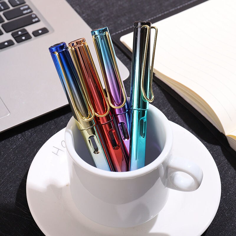 Pluma estilográfica de lujo para oficina y negocios, suministros de papelería escolar para estudiantes, con plumillas de tinta, 777 colores mezclados