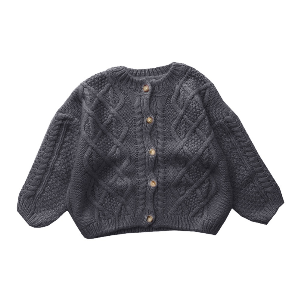 Cárdigan de estilo coreano para niña, suéter rosa de punto retro, cárdigan grueso para niña, abrigo, suéter para niña, Otoño e Invierno: H / 7-8Years