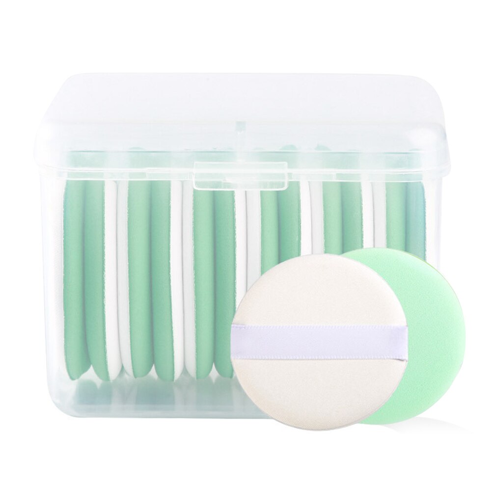 Esponjas redondas portátiles para maquillaje, 12 Uds., almohadillas de polvo sueltas con cojín de aire, con correa para maquillaje en polvo, colorete cosmético