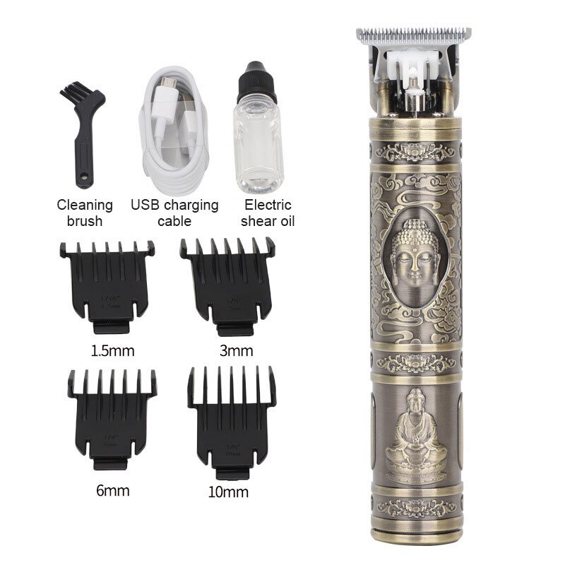 Electric Pro T-outliner Trimmer Men Hair Clipper Carving Carbon Fiber Metal Powerful BM88: bronze