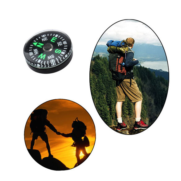 12 PCs Portable Mini Camping Hiking North Navigation Handheld Accurate Compass Survival Compasses Button Practical Guider