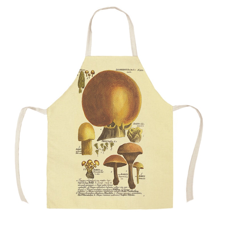 Keukenschort retro paddestoel geometrisch bedrukt linnen schorten voor mannen vrouwen huishoudelijke schoonmaakmiddelen  wq203: Wq20302 / 55 x 68cm volwassen maat