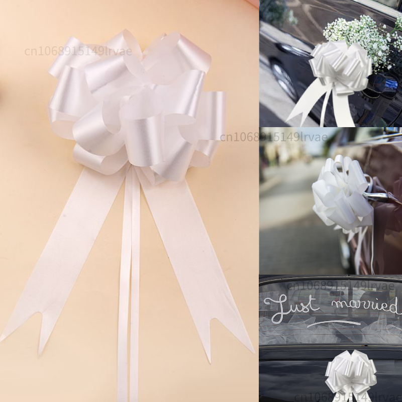 30 Stuks Wit Lint Strik Bruiloft Auto Cadeau Wrap Ambachtelijke Verjaardagsfeest Benodigdheden Kerkbank Einde Stoelen Diy Decoratie Kerst Home Decor