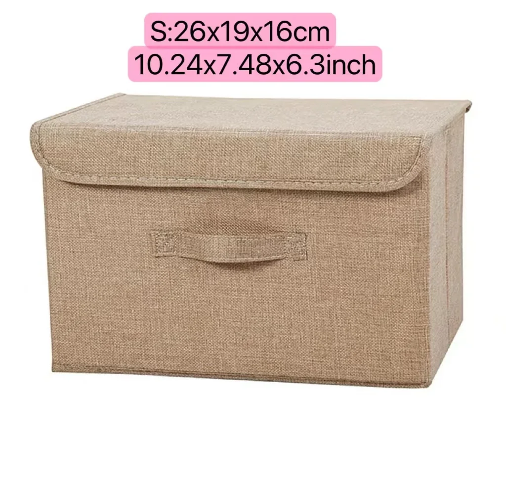 Non-Woven Fabric Storage Box Dormitory Dustproof Bins Cosmetics Bin with Lids Folding Large Capacity Clothing Underwear Boxes: Red