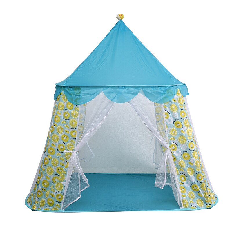 Tienda de campaña de juguete para niños, carpa de verano para juegos al aire libre, Castillo de princesa, Plegable, portátil: Blue