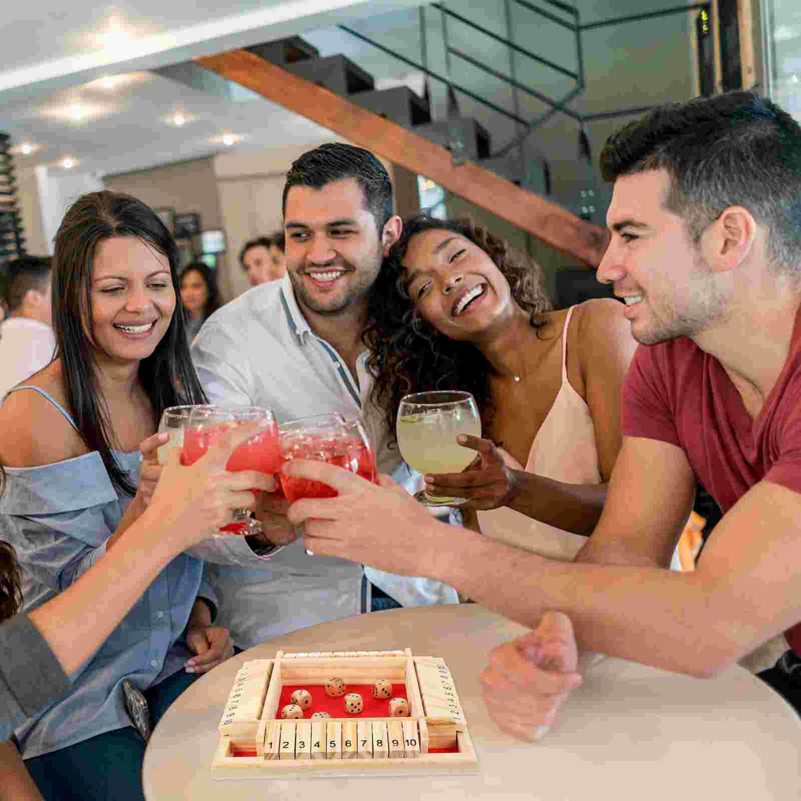 1 Set Shut The Box Game Fine Party Safe 4 Player Drinking Game Party Supplies Prop