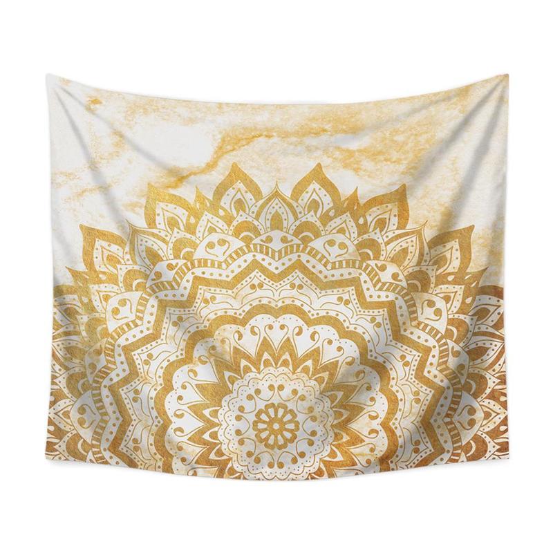 Tapiz de Mandala negro, tapiz de Mandala bohemio, tapiz de Mandala gris, mármol, dorado, azul, para colgar en la pared, tapiz indio bohemio de playa, manta, colchón: E