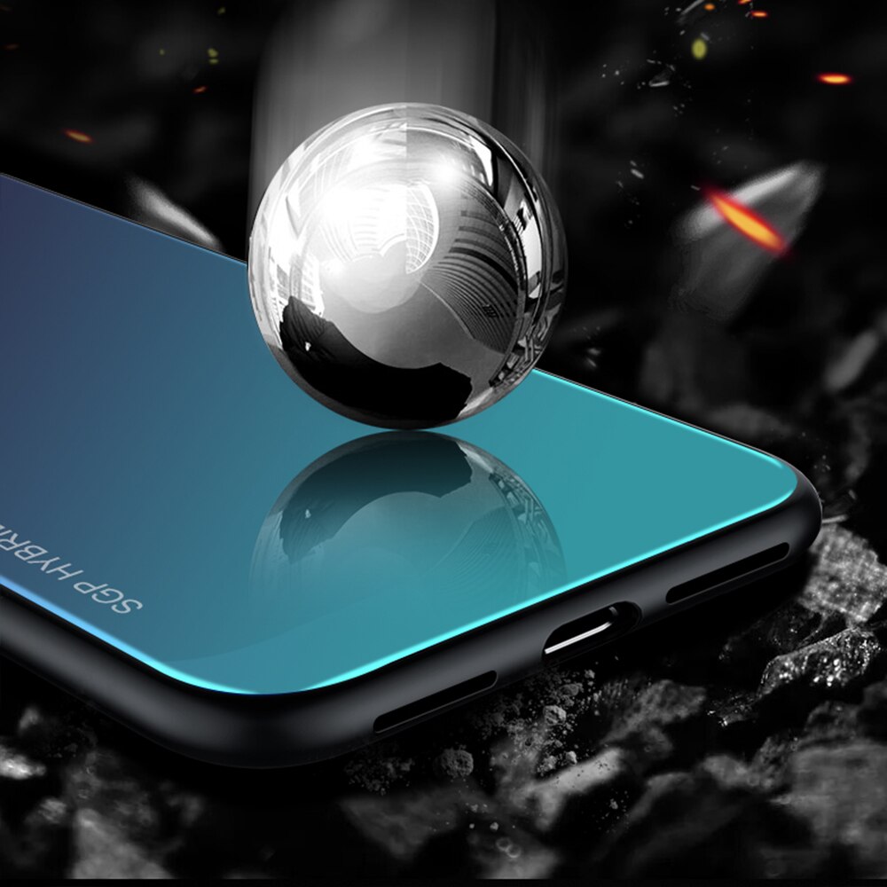 Gradiente Aurora S9 S8 plus Vetro Temperato Caso Della Parte Posteriore Per Samsung Galaxy S9 S8 S 9 Più S9plus S8plus Colorato di lusso Della Copertura Borsette