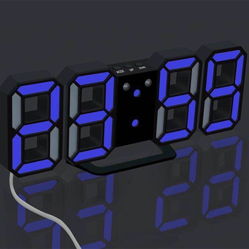 12 Hour Display 3D LED Digital Clock Alarm Watch Glowing Night Mod... – Grandado