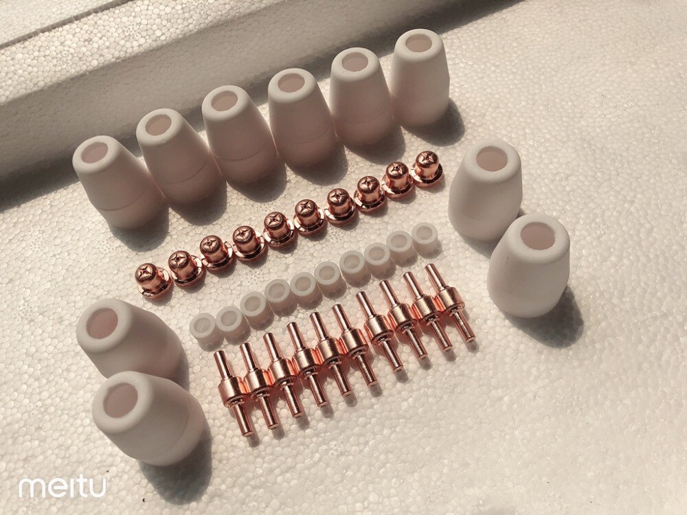 Pt31 lg40 lucht plasma snijbrander ferramenta consuma rechte machinetoorts voor lgk 40 snij 50 verbruiksartikelen standaard rood koper 40 stuks
