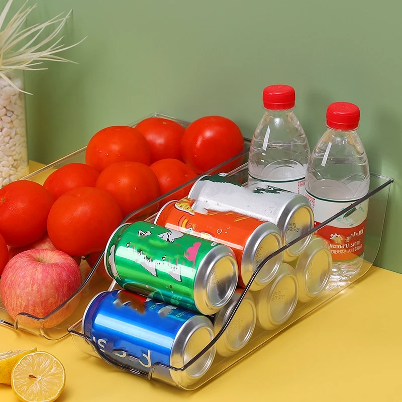 Organizador de latas de cocina, despensa, organizador de latas de refrescos, refrigerador, dispensador transparente, accesorios de cocina, 1/2 Uds.