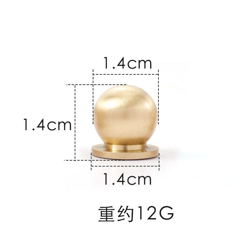 Brass handle drawer wardrobe door solid handle single hole oak door handle accessori armadio cabinet making tools kitchen: 1.4cm