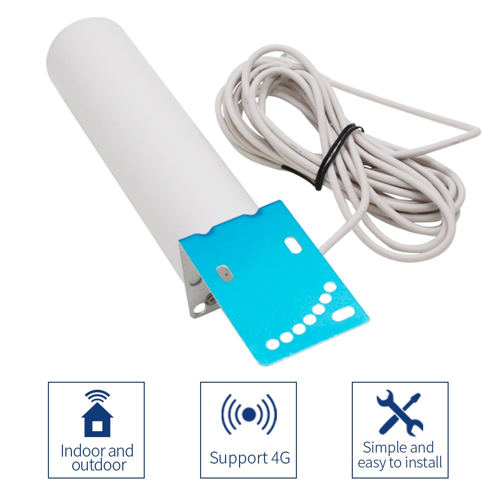 4g Lte Antenna 12dbi 2G 3g 900 1800 2100 GSM DCS Antenna Repeater External Internel Antenna 5M Outdoor Indoor Antenna N Female
