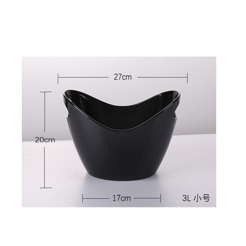 Ice Cube Container Ice Bucket Portable Bucket Wine Ice Cooler Beer Cabinet Bar Kitchen Space Saving Tools Whiskey Freeze Tools: black3L