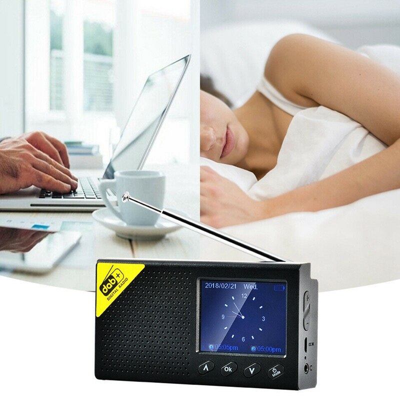 2.4 Inch Draagbare Kortegolf Radio Dab/Dab + Digitale Radio Fm Ontvanger Speaker Bluetooth Wekker