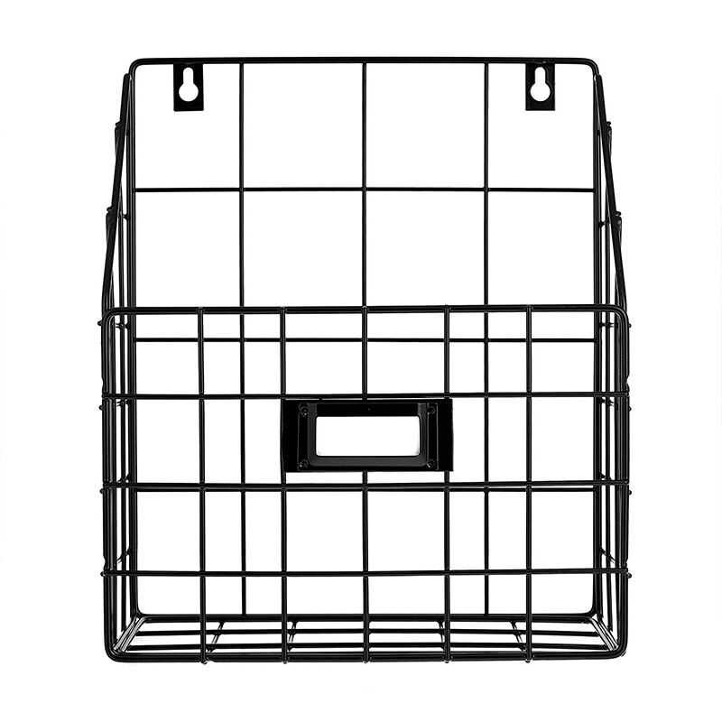Wire Mail Basket - Wall Mounted Hanging Folder/Document Organizer - Economic &amp; Easy to Install Tray for Home Office &amp; More (1 Sl