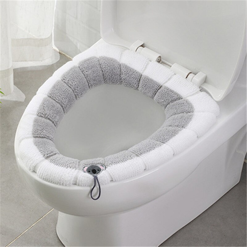 Zachte Toilet Seat Cover Comfortabele Universele Toilet Seat Cover Warm Herbruikbare Wc Mat Seat Case Wc Deksel Cover: gray