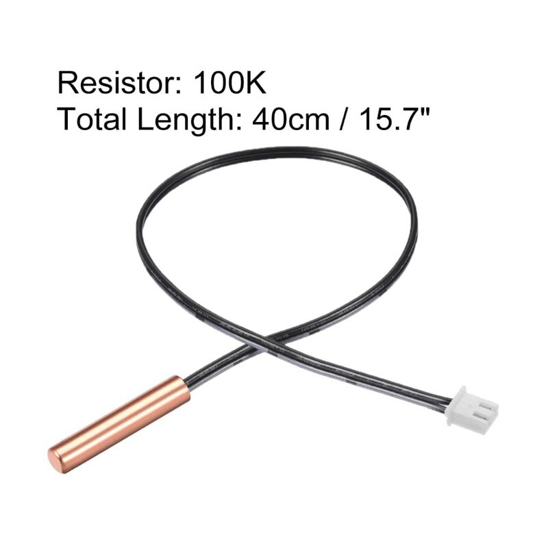 10 Uds 5K 10K 15K 20K 25K 50K 100K sonda Termistor NTC 15,7 pulgadas Sensor de temperatura sensible de cobre para aire acondicionado: 100K 10pcs