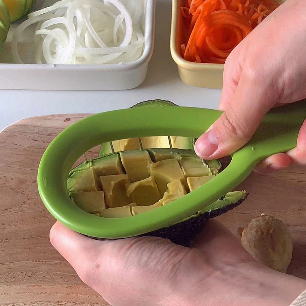 Cortador de aguacate multifuncional, pelador de mantequilla de acero inoxidable antioxidante, rebanador de Mango de alambre, cortador de aguacate
