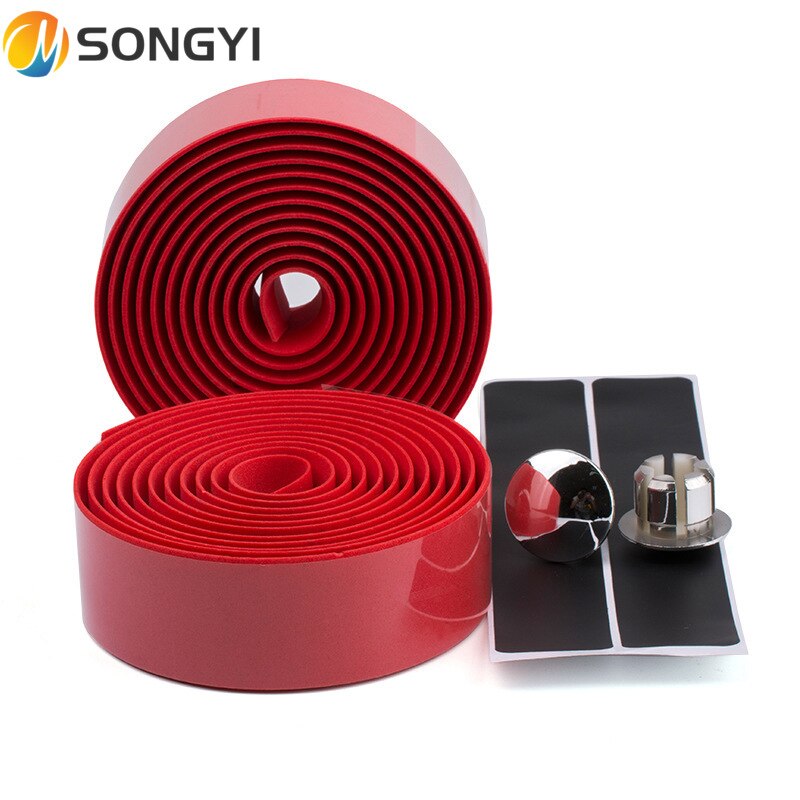 Songyi Road Bike Bar Tape Vibration Demping Anti-Vibratie Eva Pu Stuur Bar Tape Kleurrijke Wrap + 2 Bar Plug I185