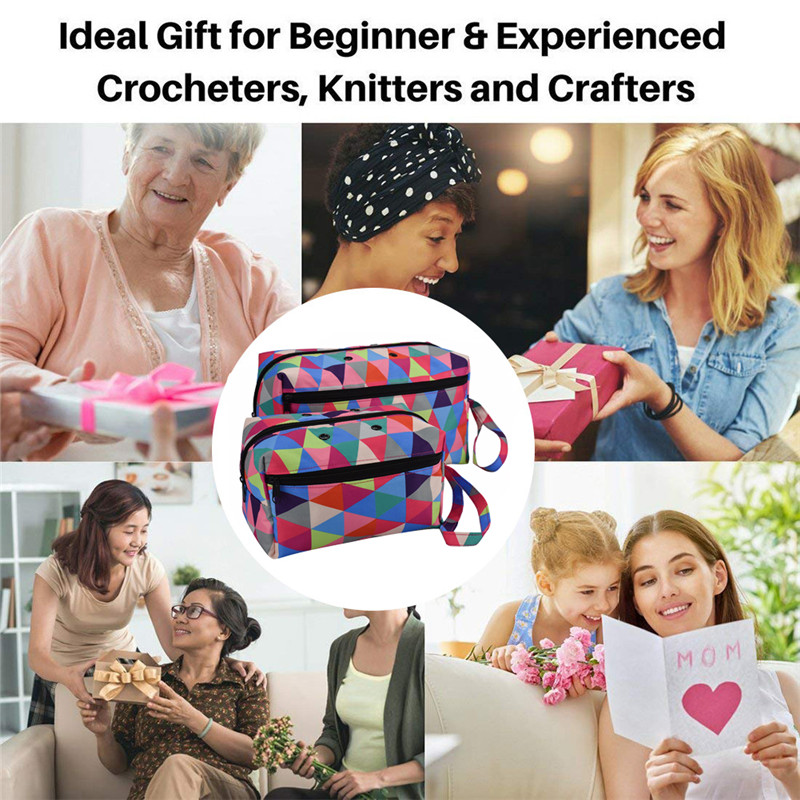 Yarn Storage Tote Knitting Bag Light Travel Yarn Storage Organize Bag for Crochet Hooks & Knitting Needles Kit Yarn Holder Bag