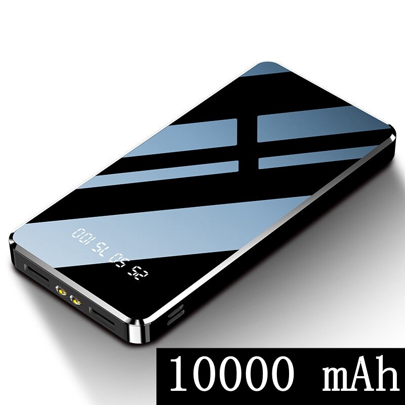 Batterie externe 20000 mAh LED affichage numérique chargeur de batterie externe Portable 10000mAh Powerbank pour iPhone 11 7 8 Xiao mi mi: Black 10000mAh