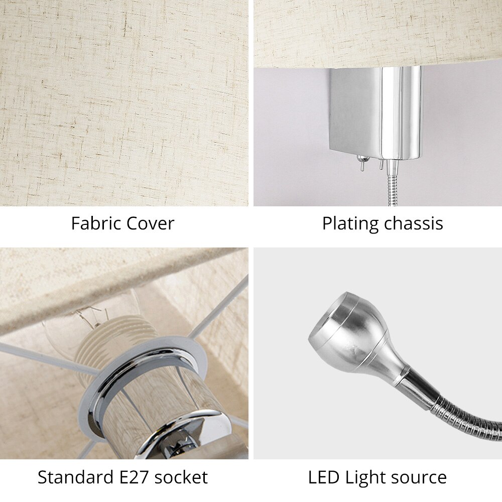 Moderne LED Wandlamp met Schakelaar E27 Lamp Slaapkamer Schansen Indoor Vanity Badkamer Industriële Decoratie Thuis Muur Gemonteerd Licht