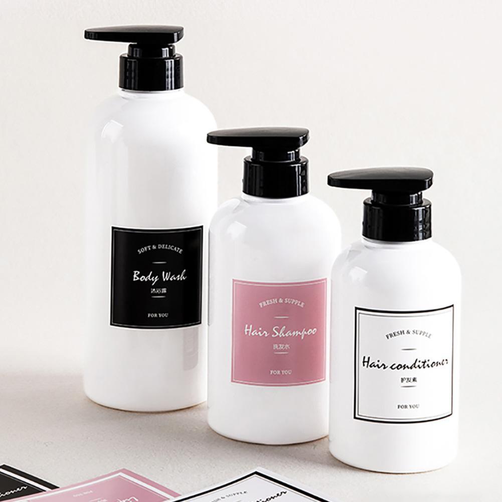 2/3pcs Soap Bottle Label Sticker Set Nordic Style Bathroom Shampoo Lotion Soap Dispenser Labels Waterproof Self-adhesive Sticker