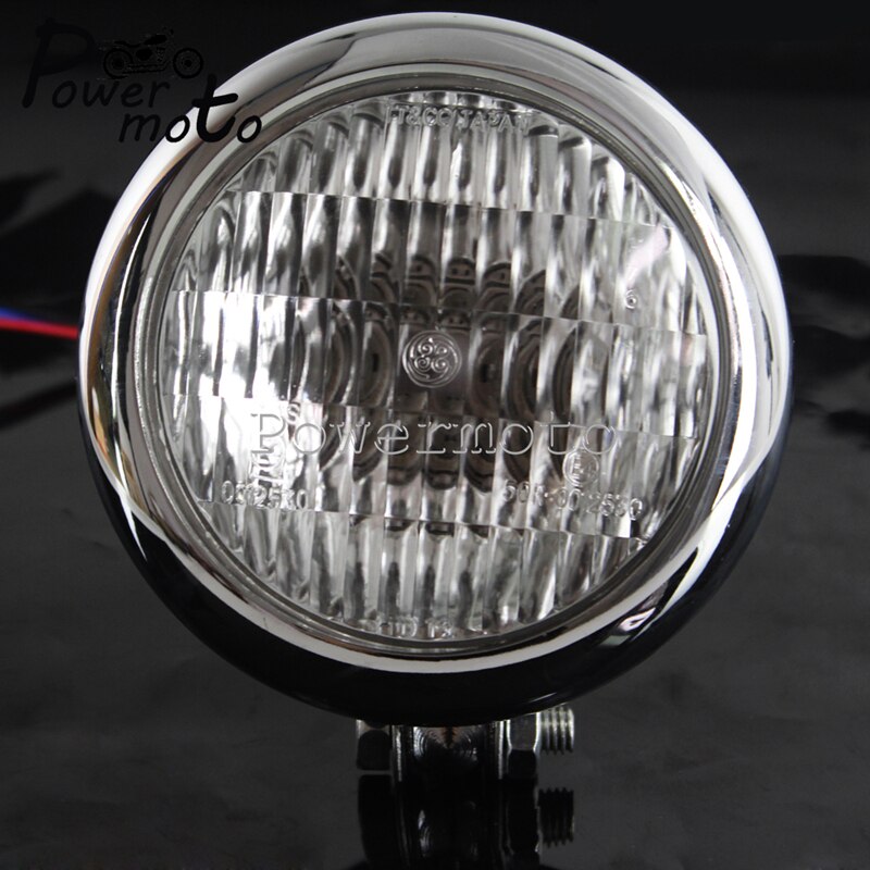 Motorfiets chromen aluminium koplamp 4.5 "  h4 hoog dimlicht koplamp voor tri  xs650 bobber chopper cafe racer
